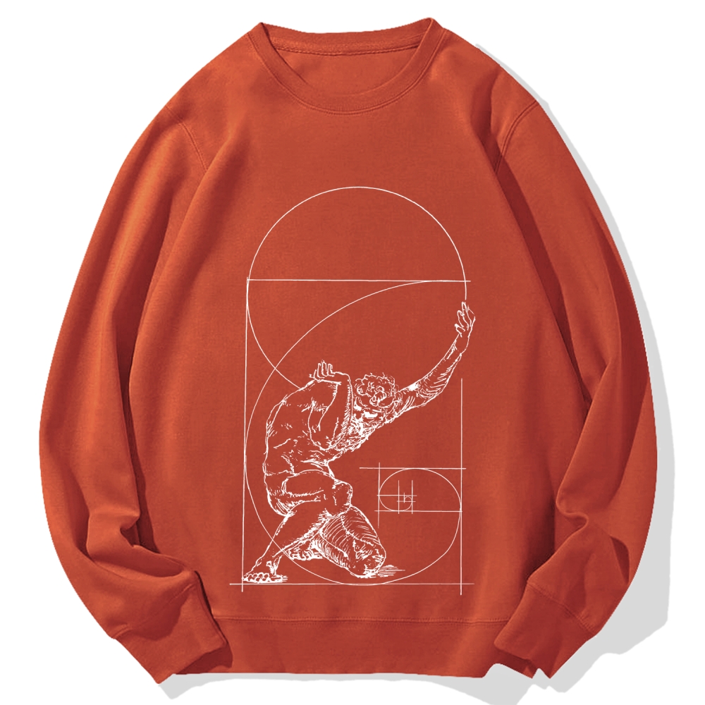 Crouching Figure Of Atlas Cotton Sweatshirt