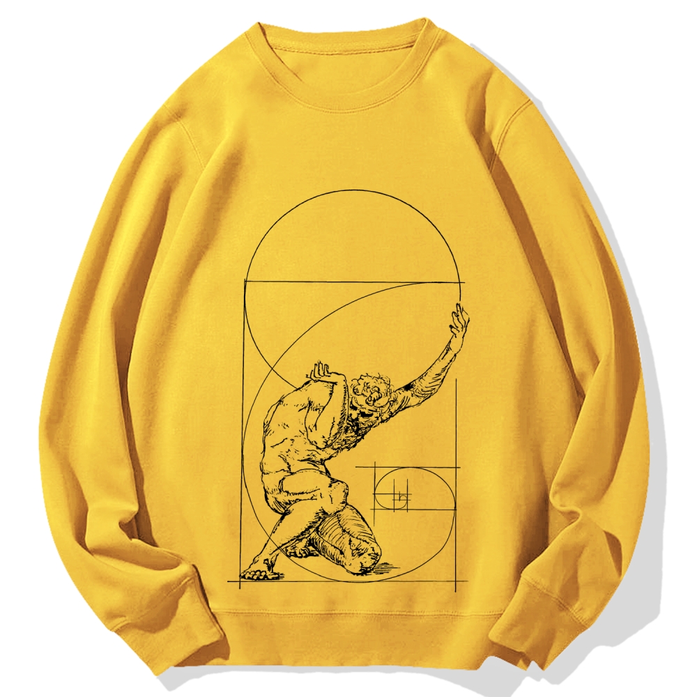 Crouching Figure Of Atlas Cotton Sweatshirt