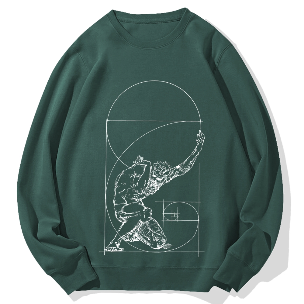 Crouching Figure Of Atlas Cotton Sweatshirt