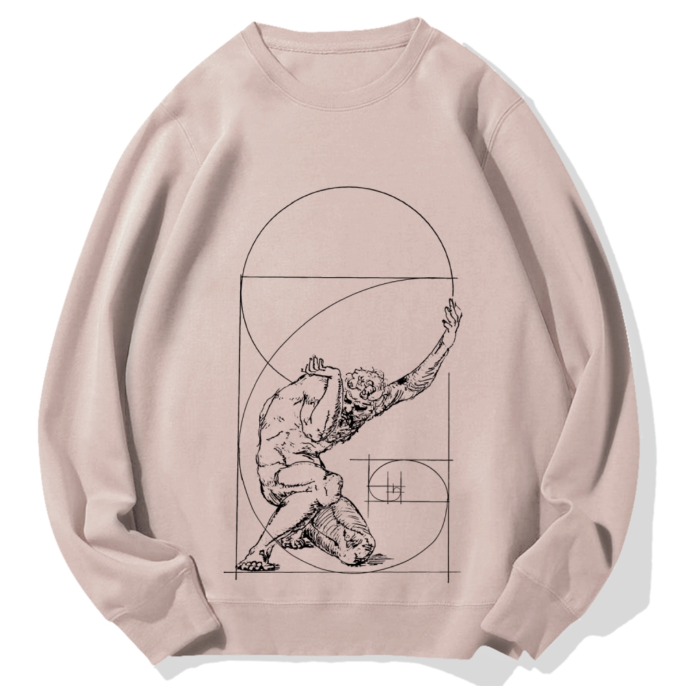 Crouching Figure Of Atlas Cotton Sweatshirt