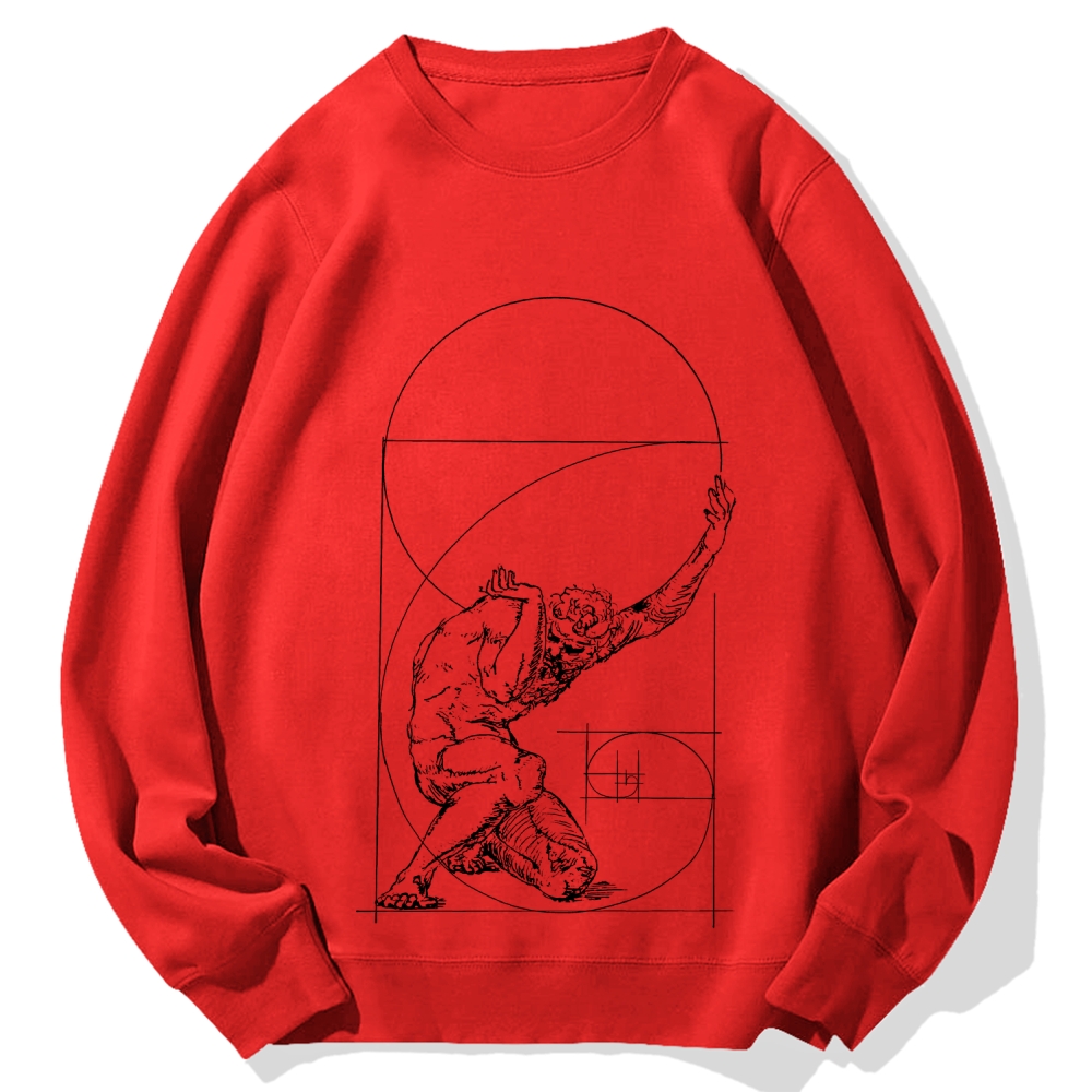 Crouching Figure Of Atlas Cotton Sweatshirt