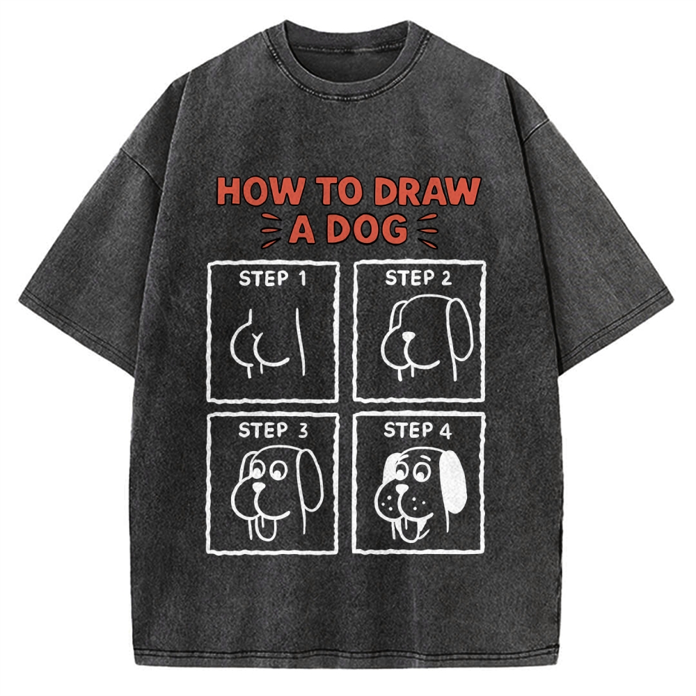 How to draw a dog Vintage Washed T-shirt