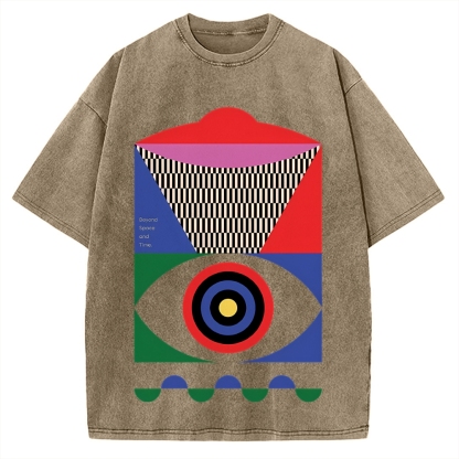 Abstract Minimalist Eye Vintage Washed T-shirt