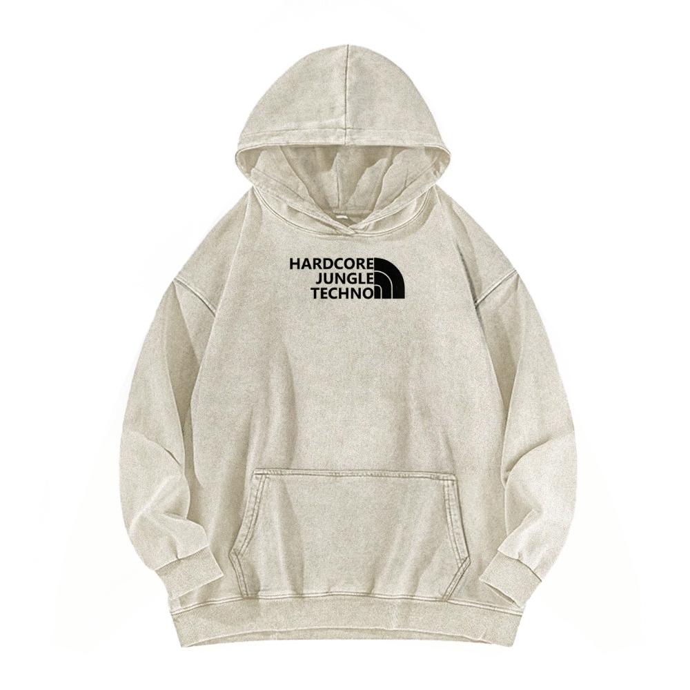 Ketamine Horse Funny Children's Drawings Front And Back Printing Vintage Washed Hoodie