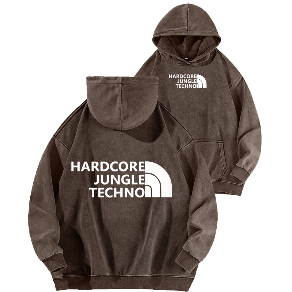 Ketamine Horse Funny Children's Drawings Front And Back Printing Vintage Washed Hoodie