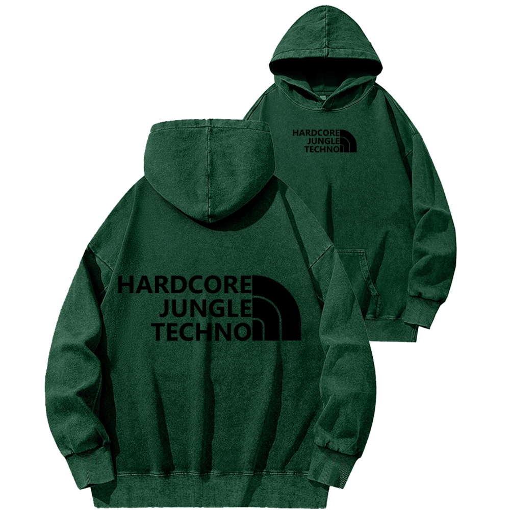 Ketamine Horse Funny Children's Drawings Front And Back Printing Vintage Washed Hoodie