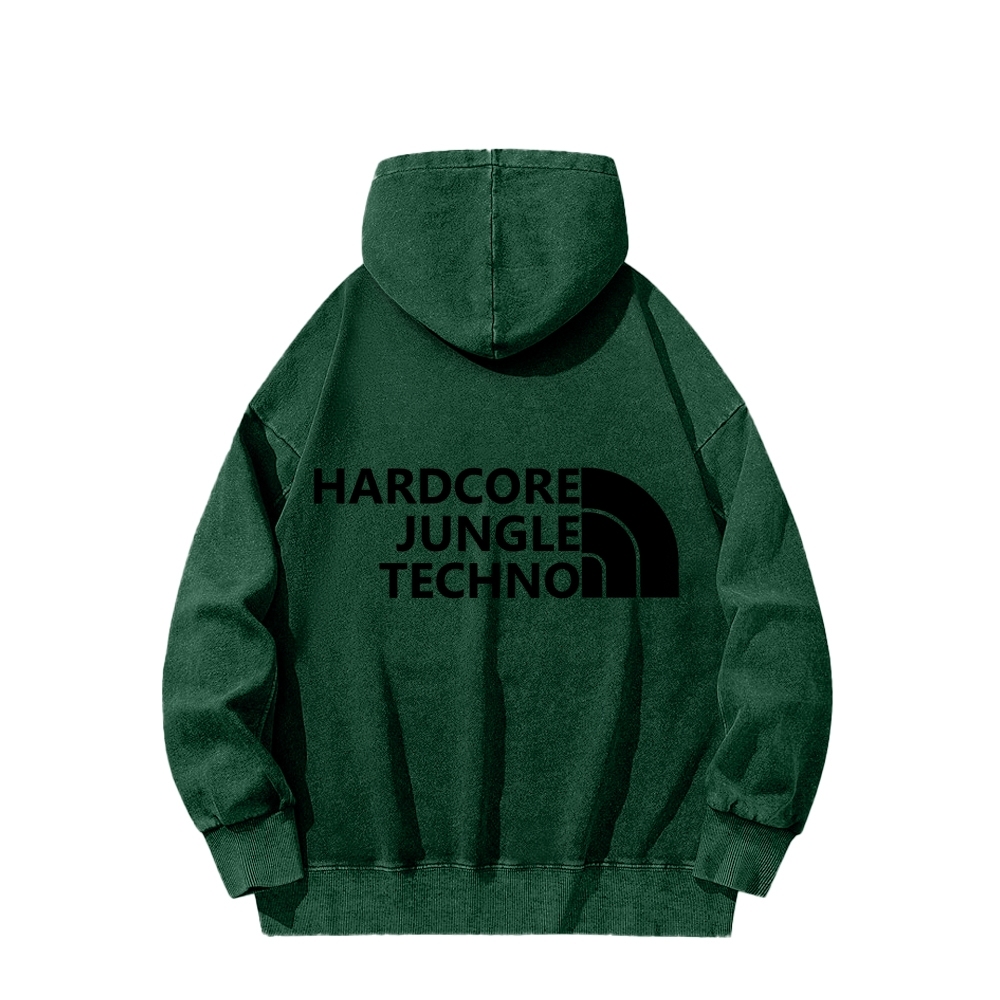 Ketamine Horse Funny Children's Drawings Front And Back Printing Vintage Washed Hoodie