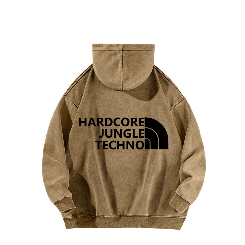 Ketamine Horse Funny Children's Drawings Front And Back Printing Vintage Washed Hoodie