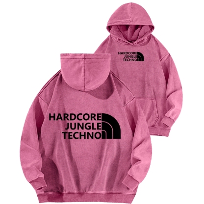 Ketamine Horse Funny Children's Drawings Front And Back Printing Vintage Washed Hoodie