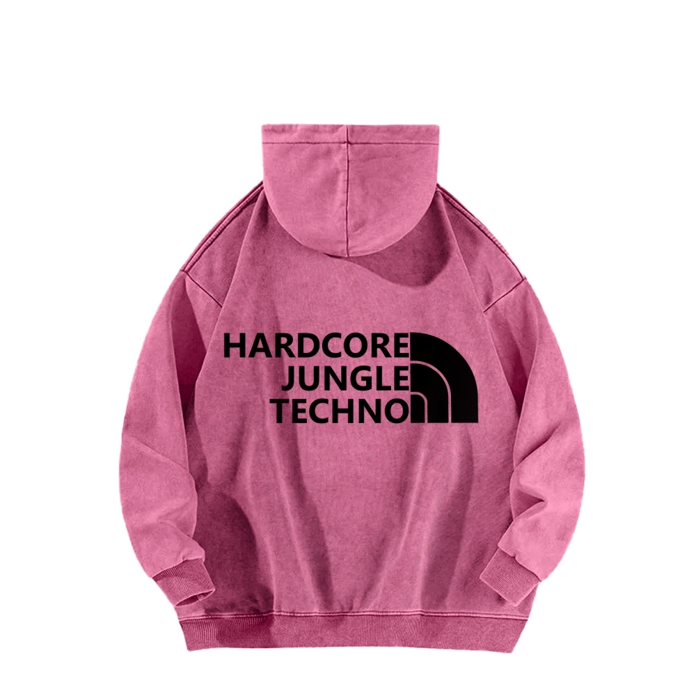 Ketamine Horse Funny Children's Drawings Front And Back Printing Vintage Washed Hoodie