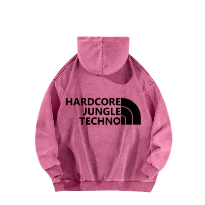 Ketamine Horse Funny Children's Drawings Front And Back Printing Vintage Washed Hoodie