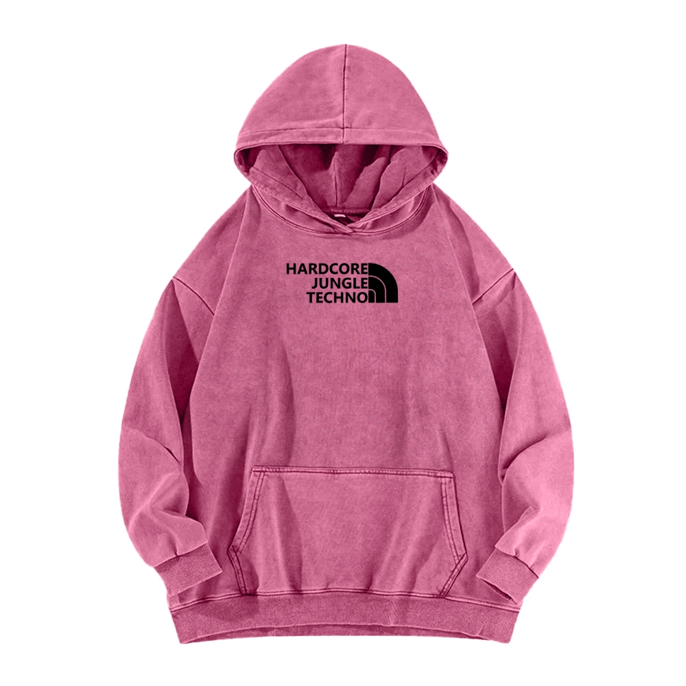 Ketamine Horse Funny Children's Drawings Front And Back Printing Vintage Washed Hoodie