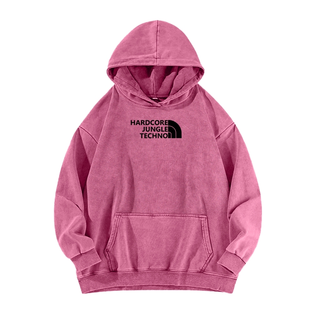 Ketamine Horse Funny Children's Drawings Front And Back Printing Vintage Washed Hoodie