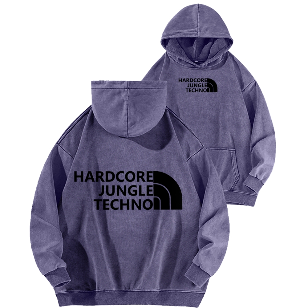 Ketamine Horse Funny Children's Drawings Front And Back Printing Vintage Washed Hoodie