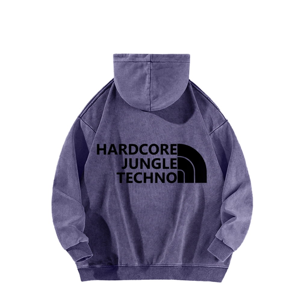 Ketamine Horse Funny Children's Drawings Front And Back Printing Vintage Washed Hoodie