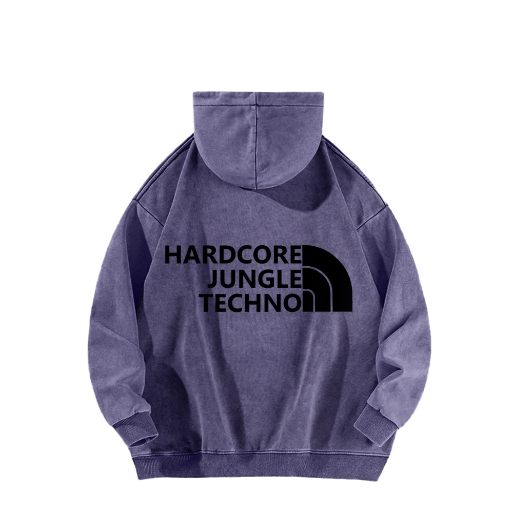 Ketamine Horse Funny Children's Drawings Front And Back Printing Vintage Washed Hoodie