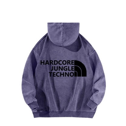 Ketamine Horse Funny Children's Drawings Front And Back Printing Vintage Washed Hoodie