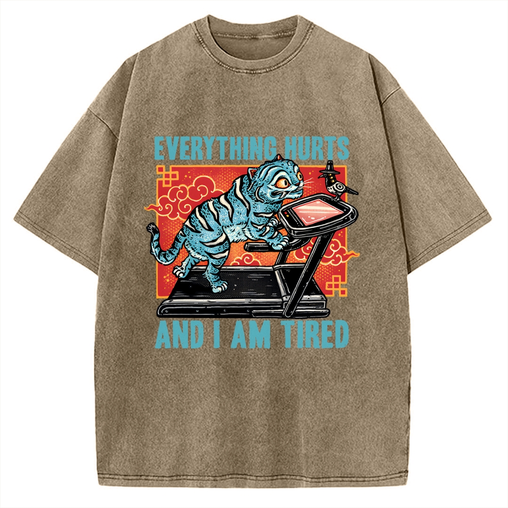 Tired Blue Tiger Vintage Washed T-shirt