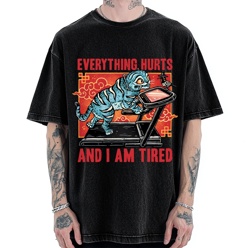 Tired Blue Tiger Vintage Washed T-shirt