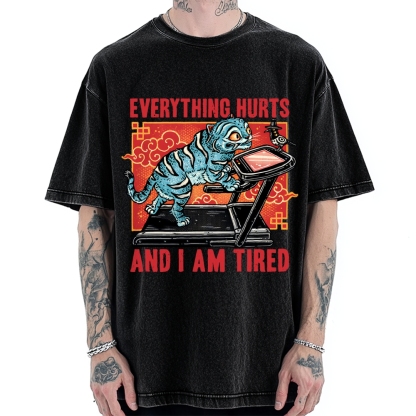 Tired Blue Tiger Vintage Washed T-shirt