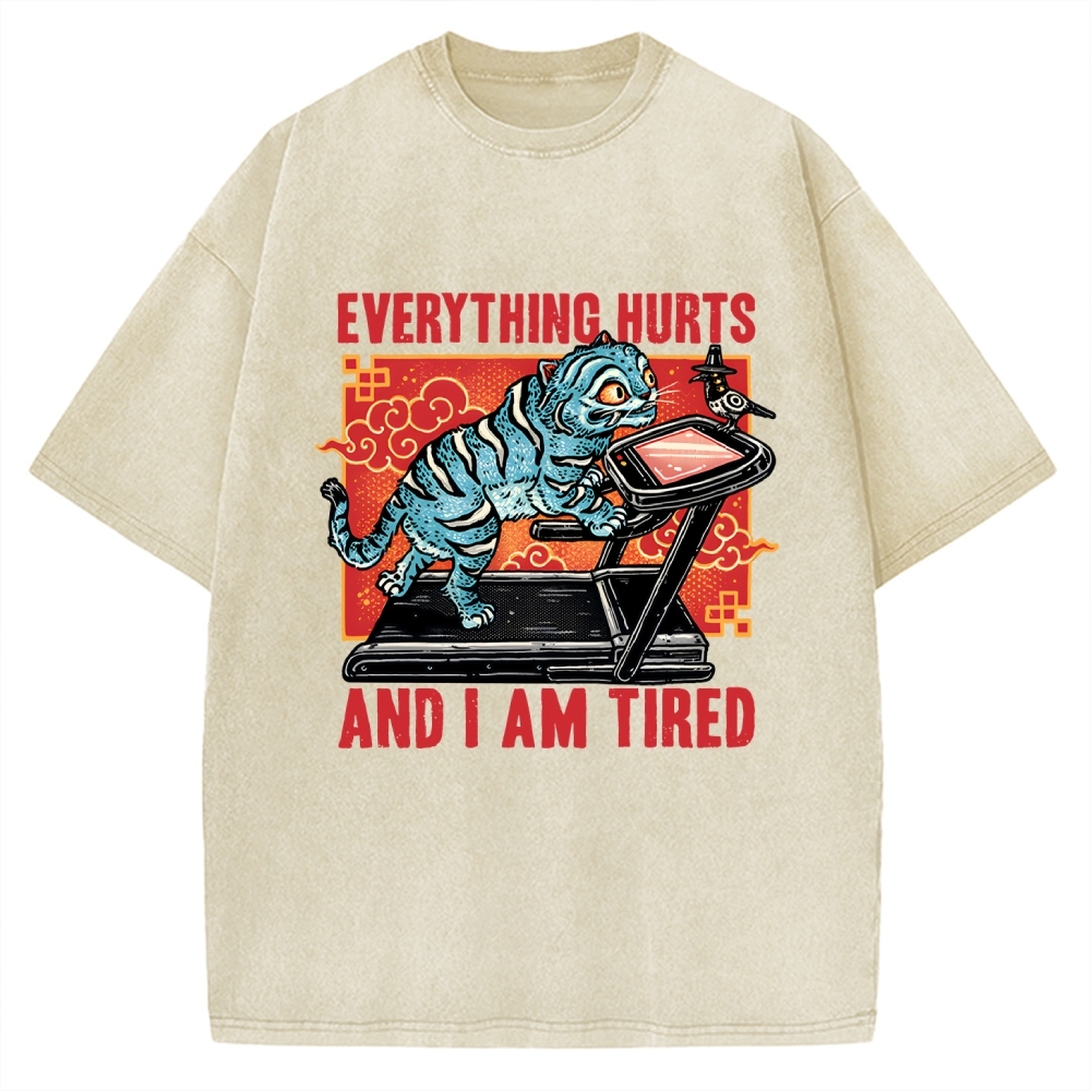 Tired Blue Tiger Vintage Washed T-shirt