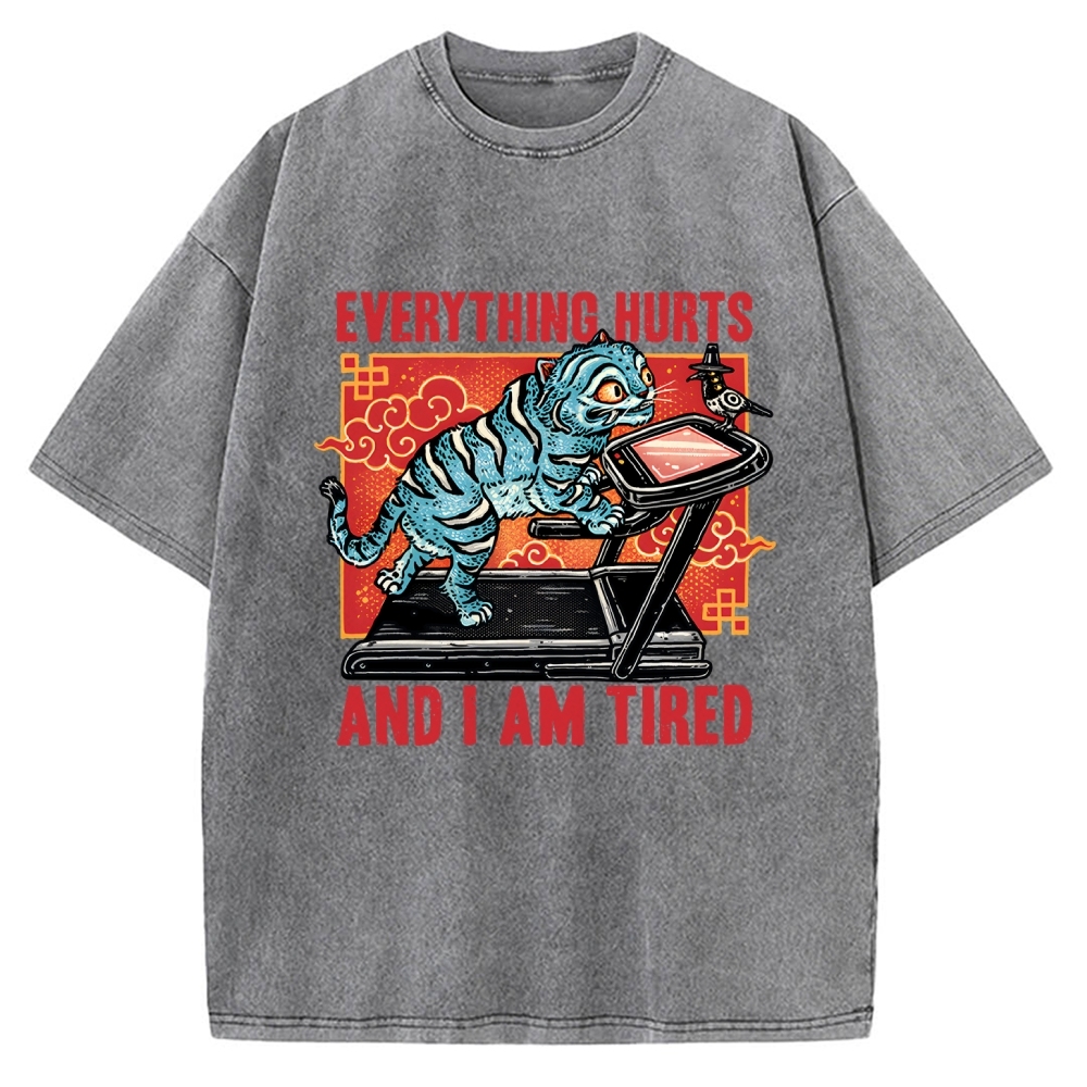 Tired Blue Tiger Vintage Washed T-shirt