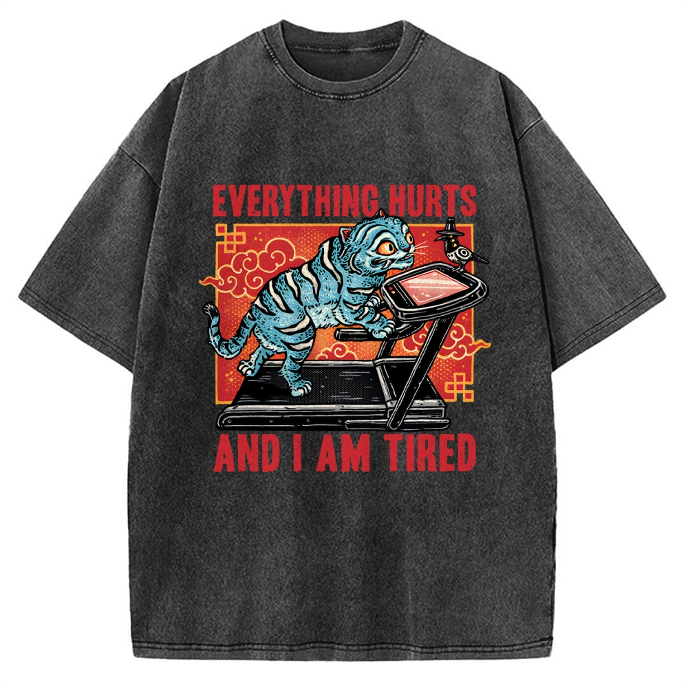Tired Blue Tiger Vintage Washed T-shirt