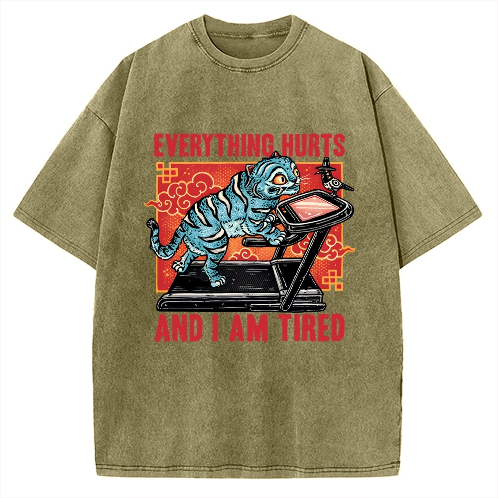Tired Blue Tiger Vintage Washed T-shirt