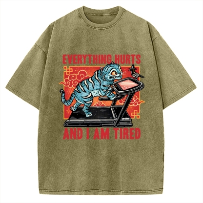 Tired Blue Tiger Vintage Washed T-shirt