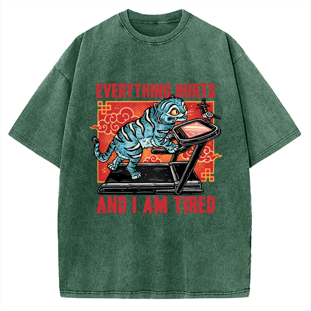 Tired Blue Tiger Vintage Washed T-shirt