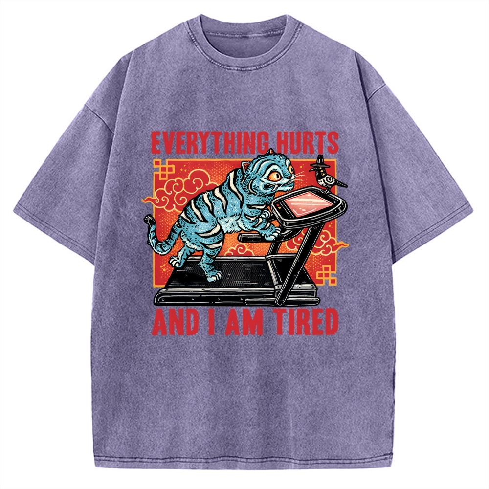 Tired Blue Tiger Vintage Washed T-shirt
