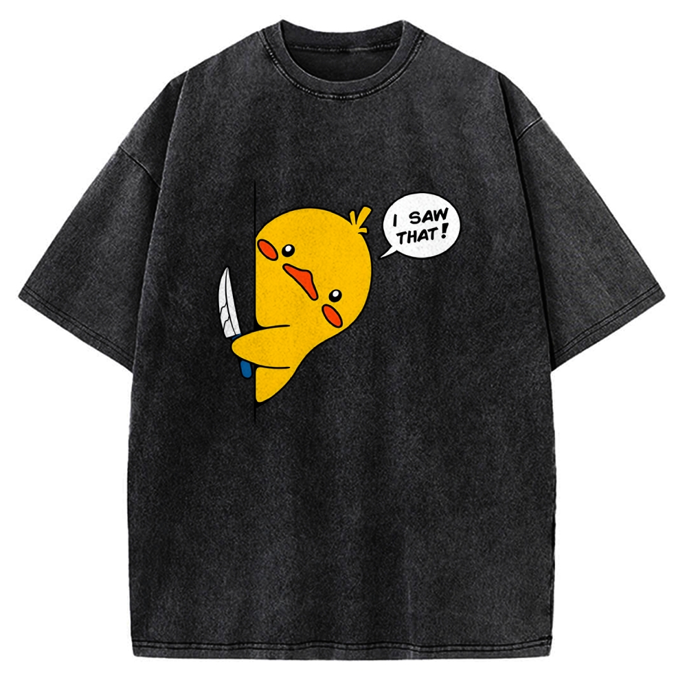 I Saw That - Funny Duck Vintage Washed T-shirt
