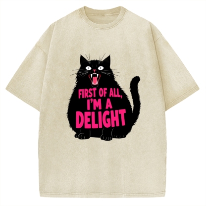 Roaring Black Cat Vintage Washed T-shirt