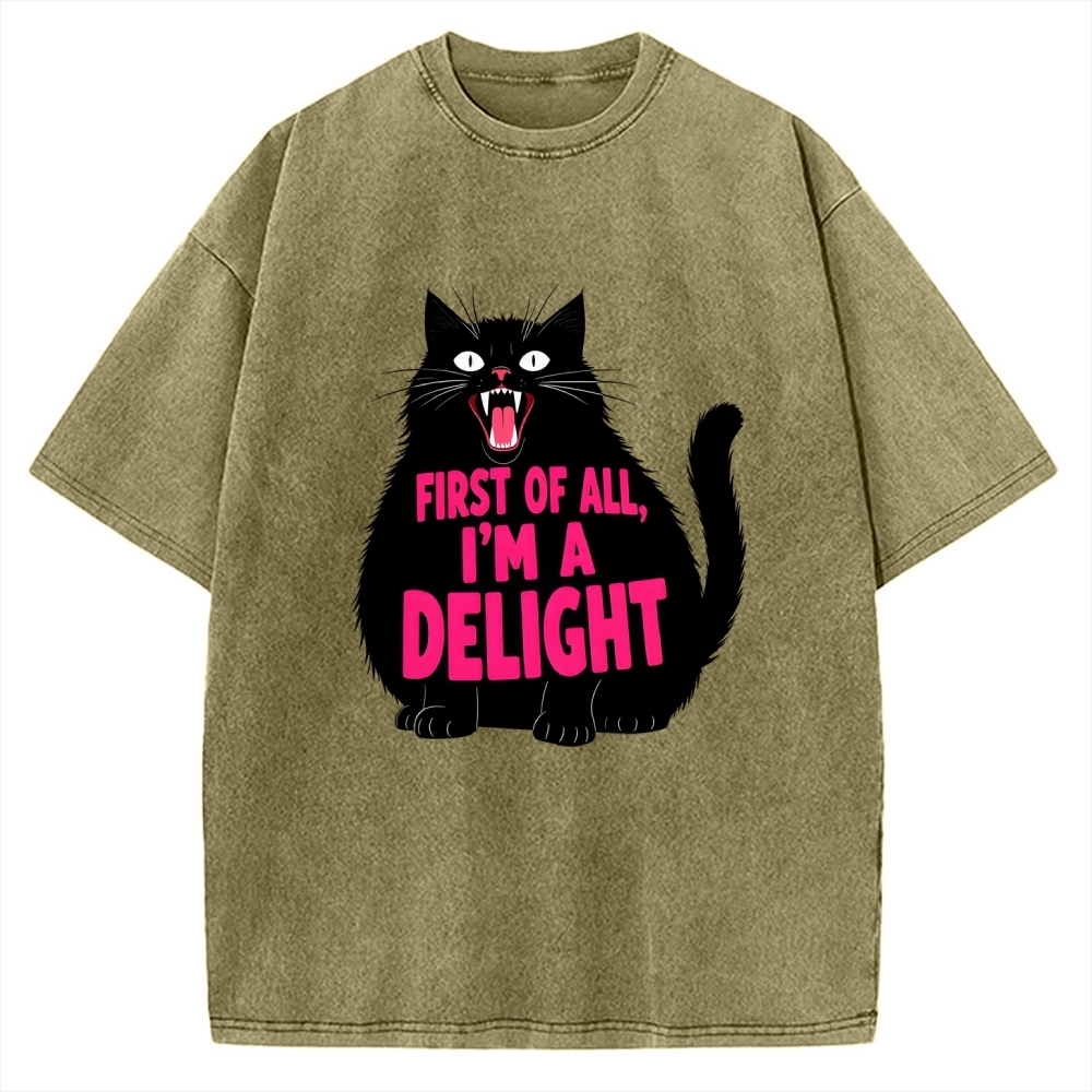 Roaring Black Cat Vintage Washed T-shirt