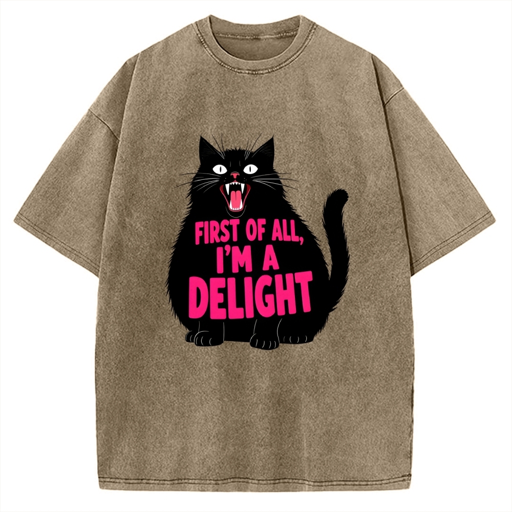 Roaring Black Cat Vintage Washed T-shirt