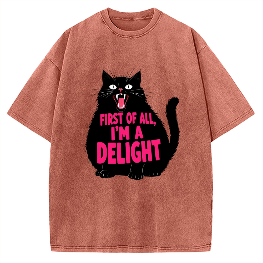 Roaring Black Cat Vintage Washed T-shirt