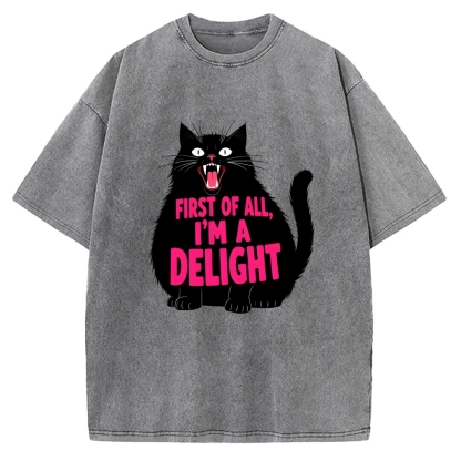 Roaring Black Cat Vintage Washed T-shirt