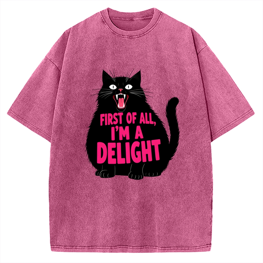 Roaring Black Cat Vintage Washed T-shirt