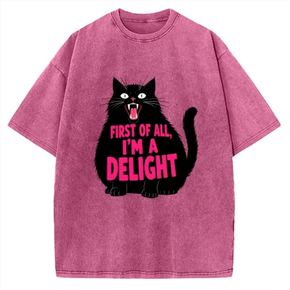 Roaring Black Cat Vintage Washed T-shirt