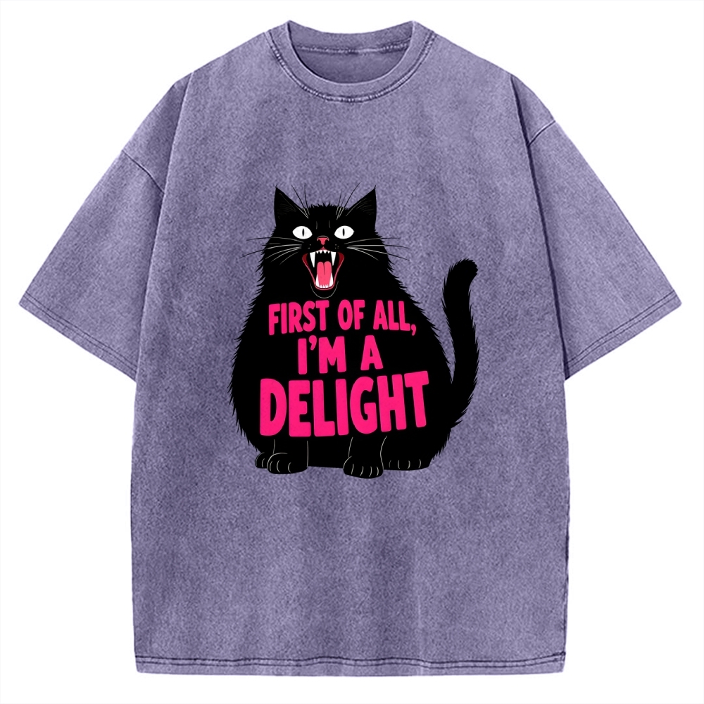 Roaring Black Cat Vintage Washed T-shirt