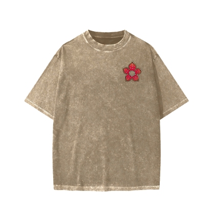 Cute and Dangerous Front And Back Printing Washed T-shirt