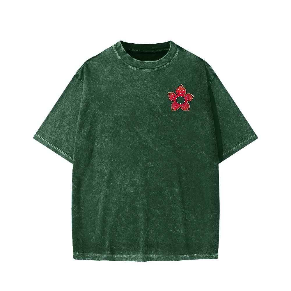 Cute and Dangerous Front And Back Printing Washed T-shirt