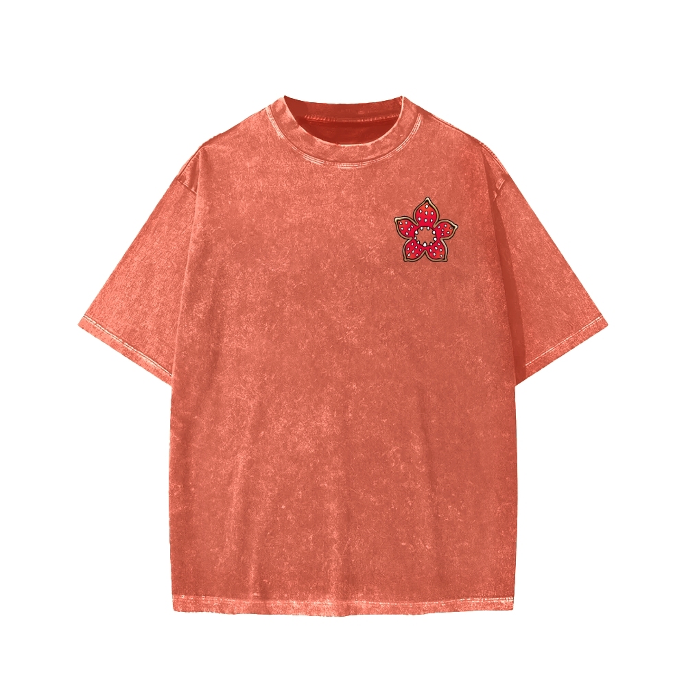 Cute and Dangerous Front And Back Printing Washed T-shirt