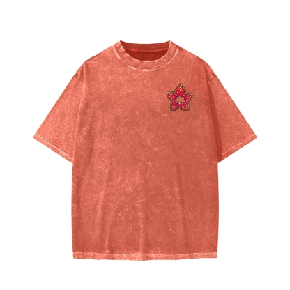 Cute and Dangerous Front And Back Printing Washed T-shirt