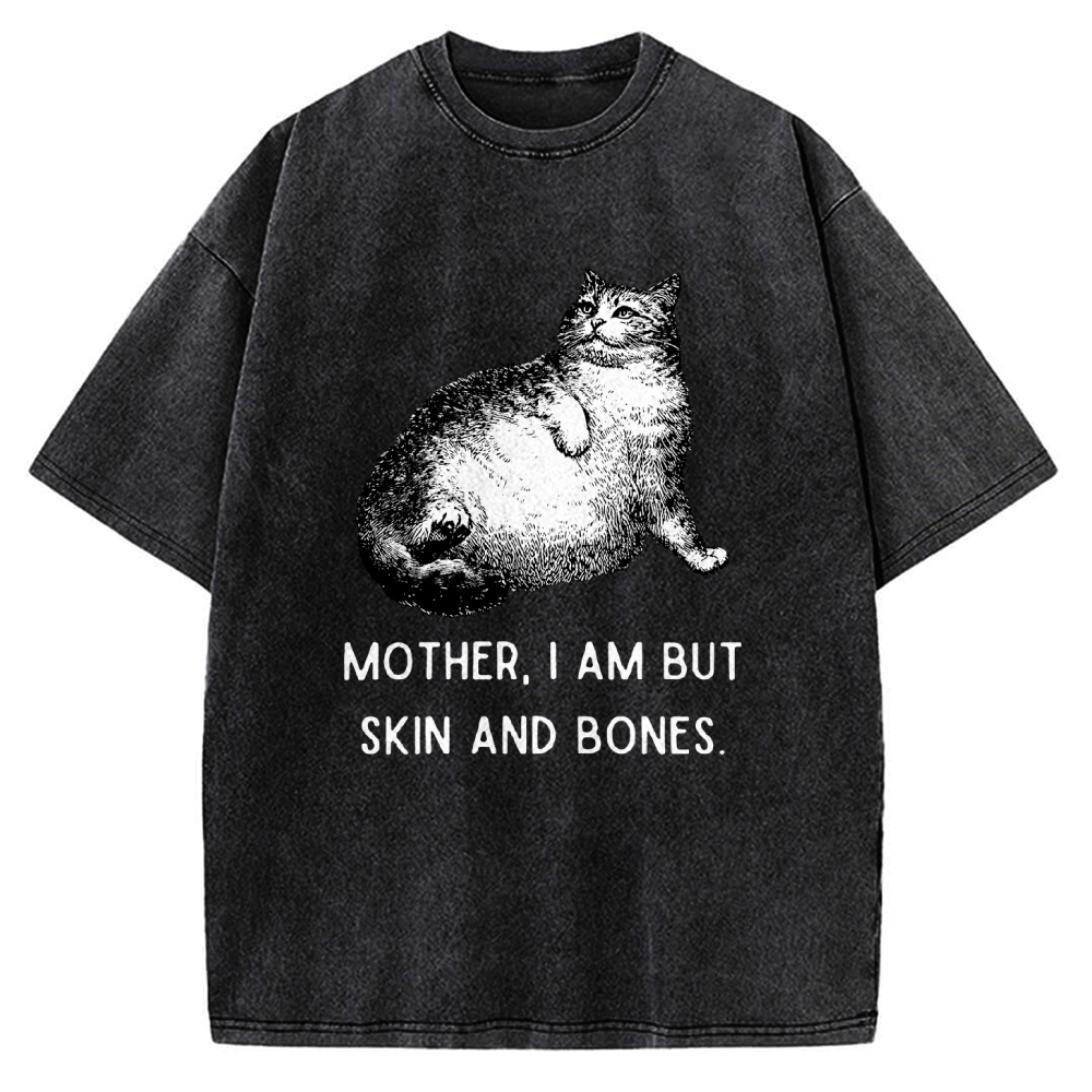 Skin & Bones Cat Vintage Washed T-shirt