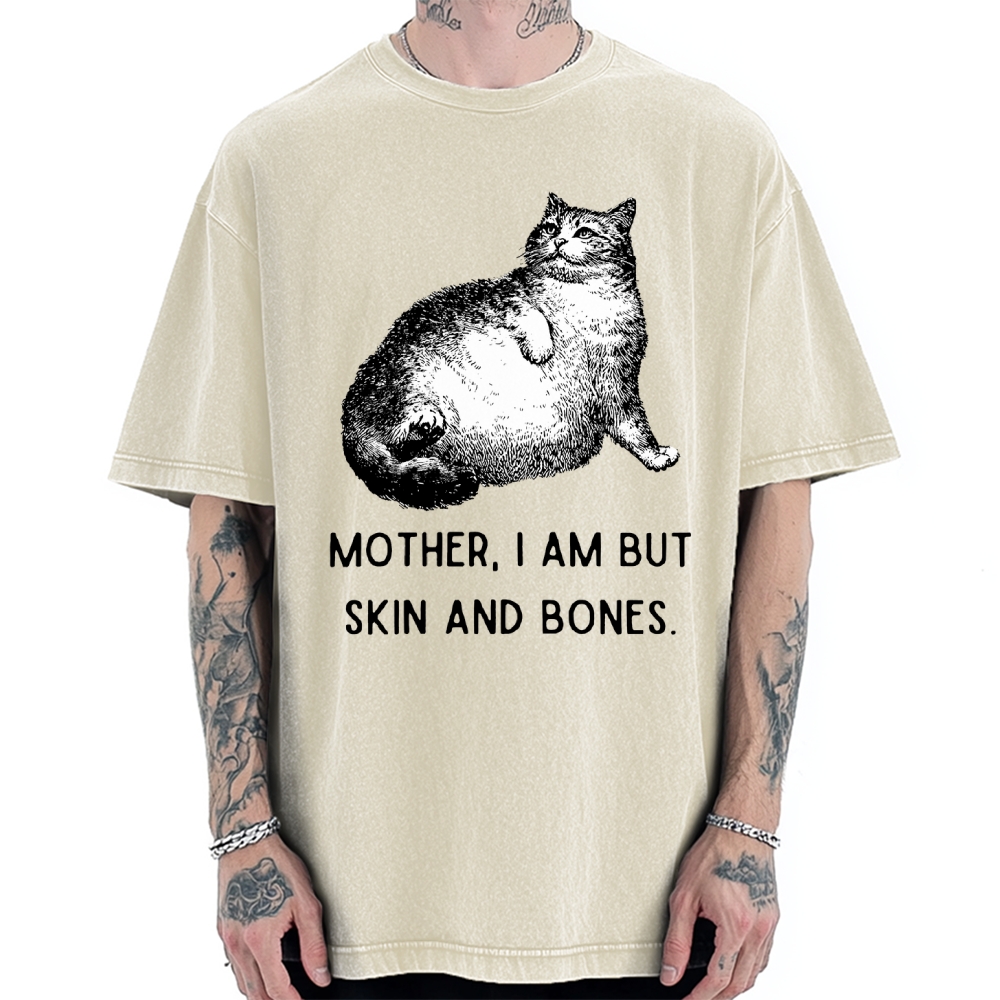Skin & Bones Cat Vintage Washed T-shirt