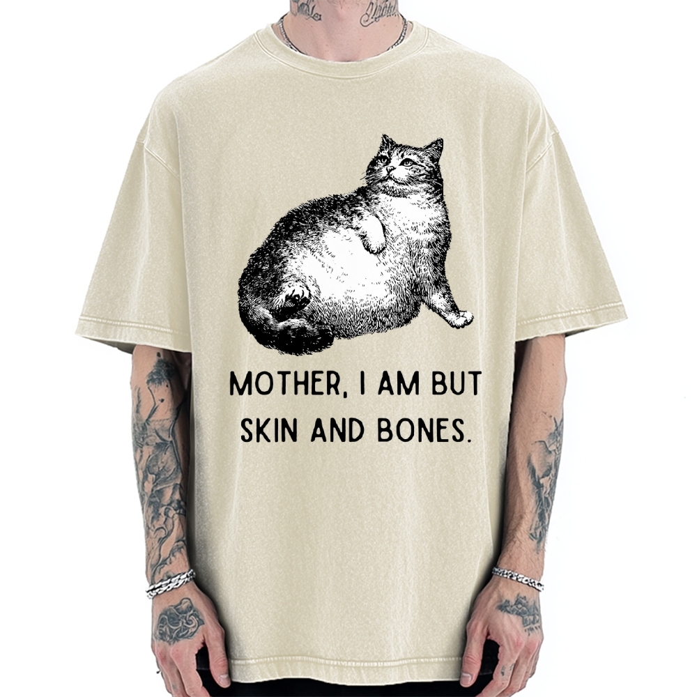Skin & Bones Cat Vintage Washed T-shirt