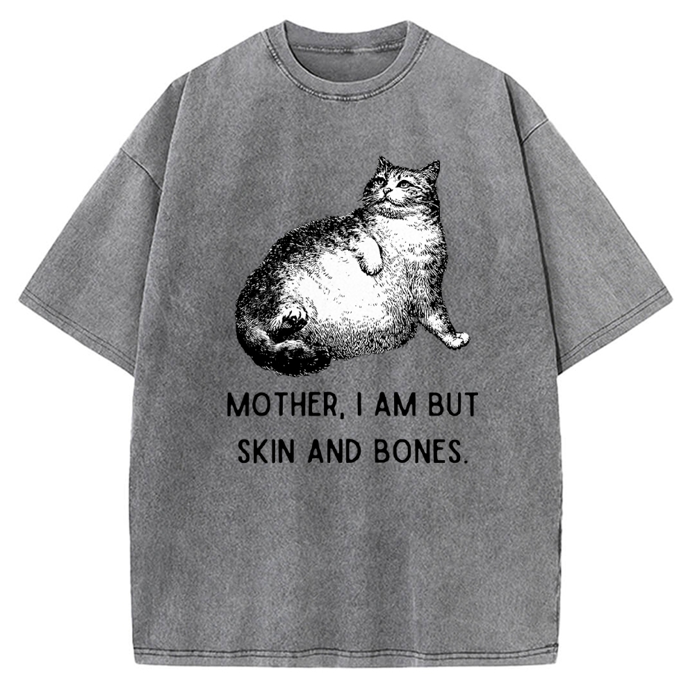 Skin & Bones Cat Vintage Washed T-shirt