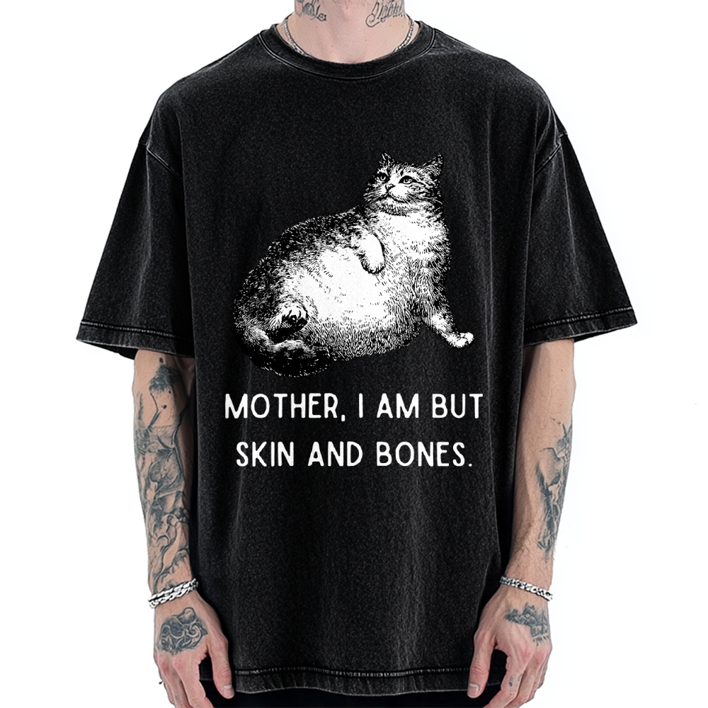 Skin & Bones Cat Vintage Washed T-shirt