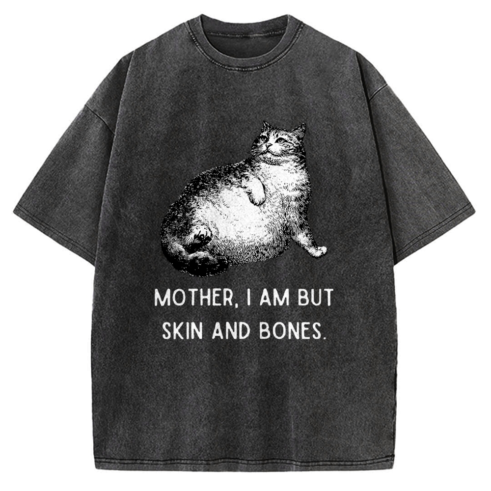 Skin & Bones Cat Vintage Washed T-shirt